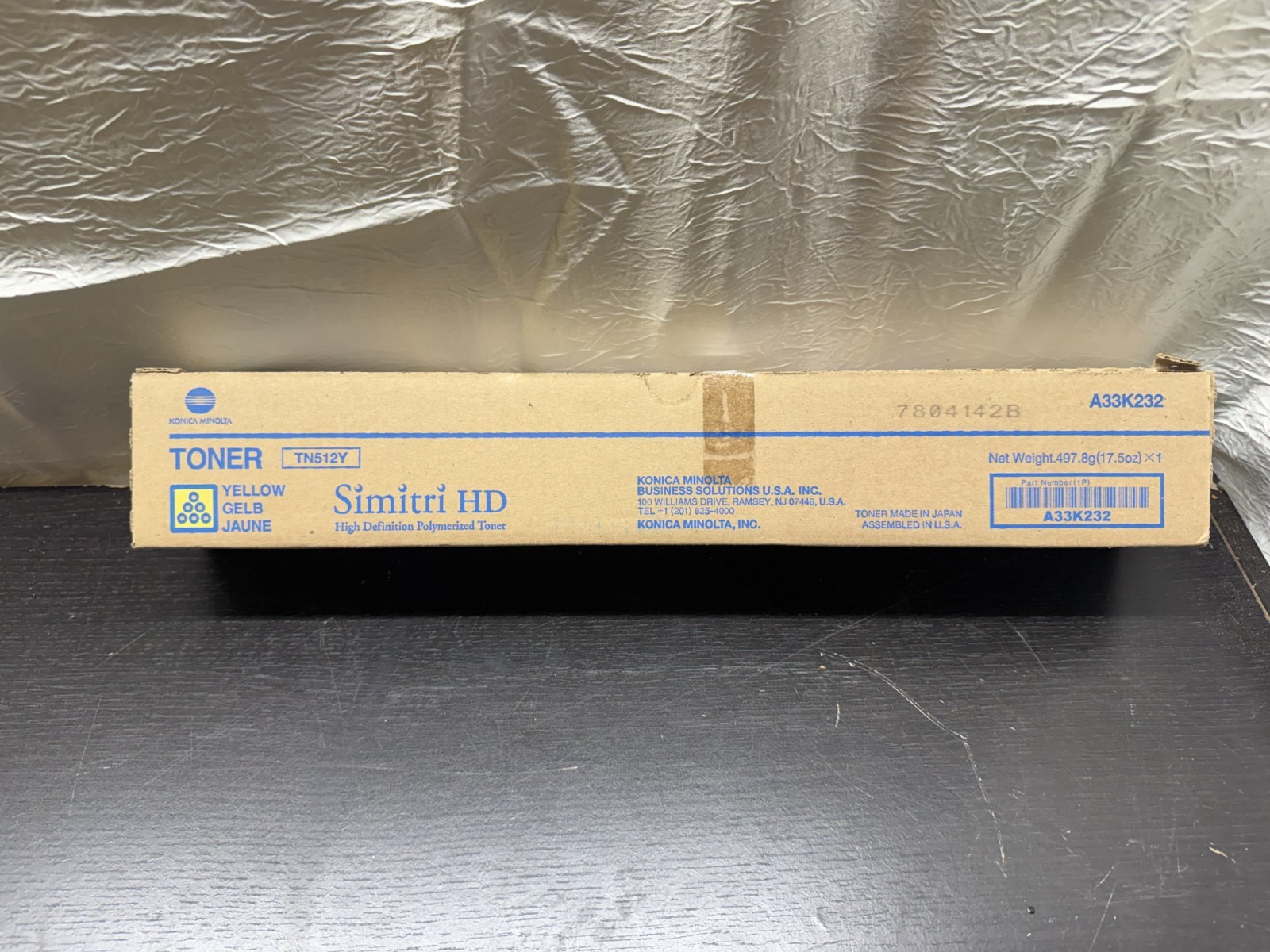 Genuine Konica Minolta TN512Y Yellow Toner Cartridge A33K232 bizhub C454 C554