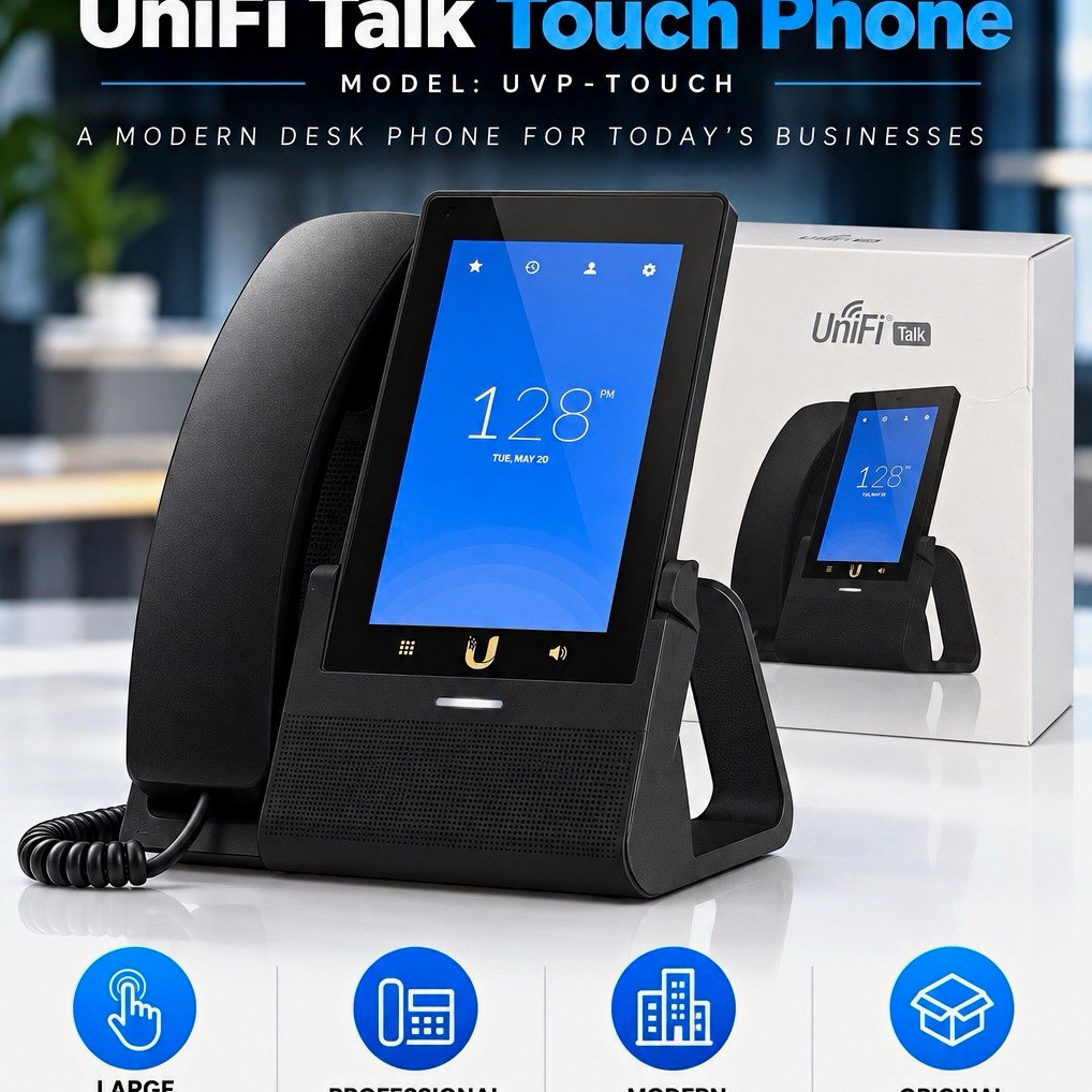 Ubiquiti UniFi Talk UVP-TOUCH Touchscreen IP Desk Phone, 1 Line, Black
