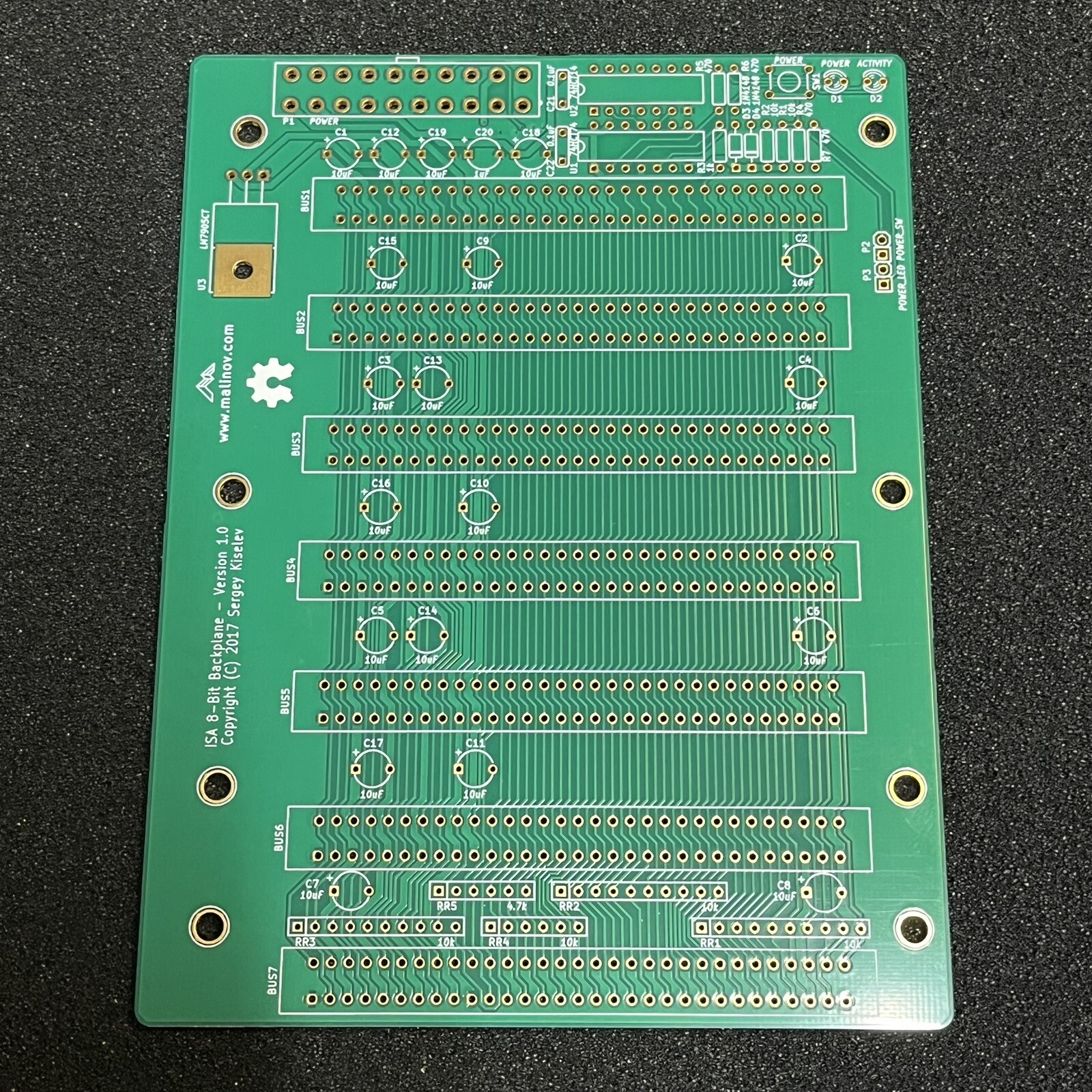 ISA 8-Bit Backplane PCB By Sergey Kiselev ENIG PCB Only