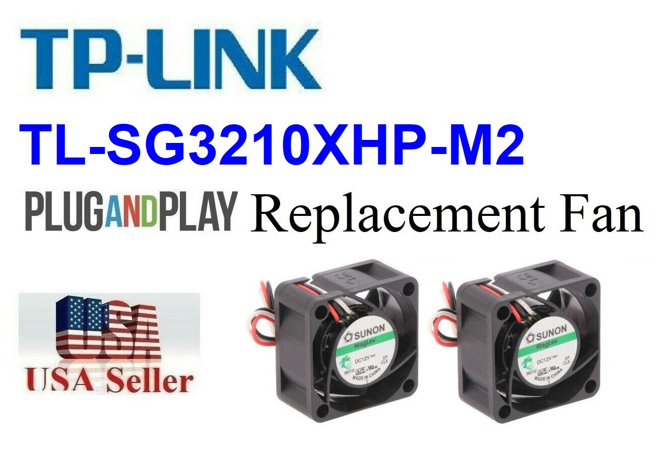 2x Quiet Replacement Fans for TP-Link TL-SX3206HPP, TL-SG3210XHP-M2