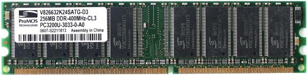 Memory 256mb ddr-400mhz-cl3 v826632k24satg-d3 pc3200u-3033-0-a0, 184p