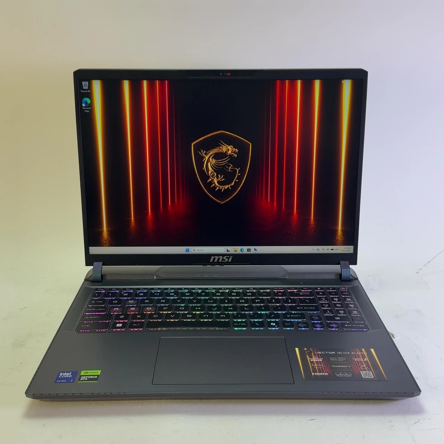 MSI Vector 16 HX AI 16" Core Ultra 7 255HX 2.4GHz 32GB RAM 1TB SSD 
