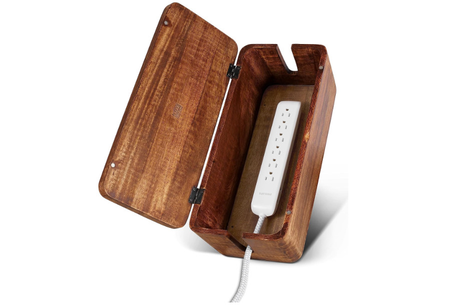 Organizador de cables y caja para regleta eléctrica para la gestión de cables el