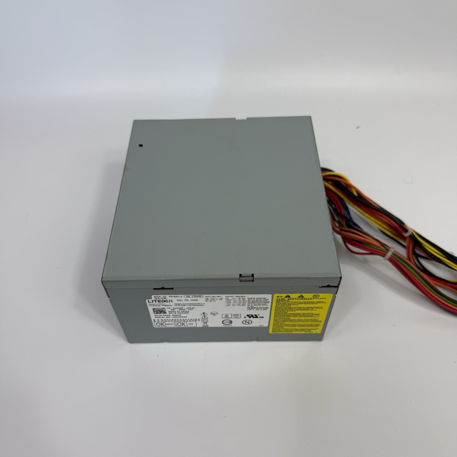 Liteon PS-6351-2 Power Supply For Computer Tower | Dell P/N: U345D