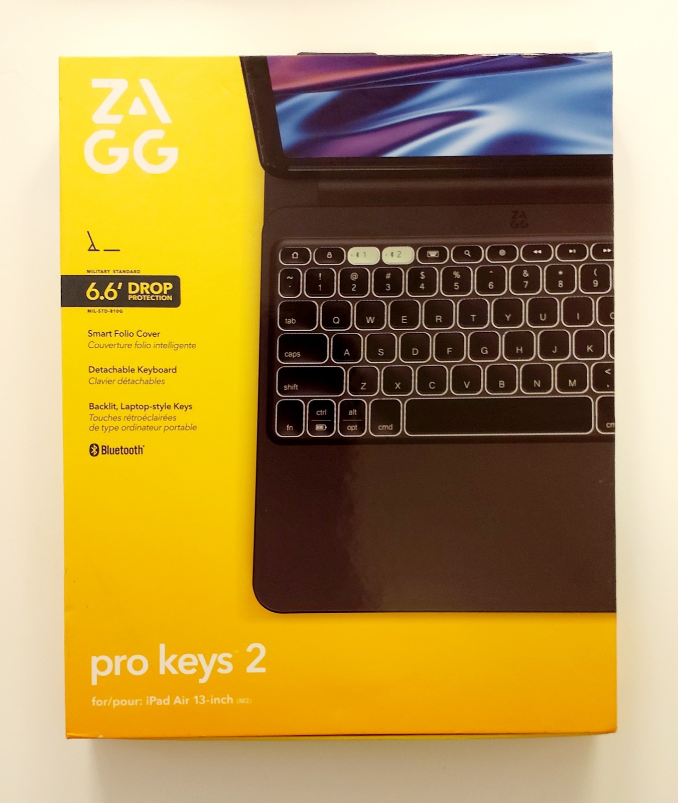 ZAGG Pro Keys 2 Keyboard Case for iPad Air 13-inch M2 M3 M4 Black Open Box