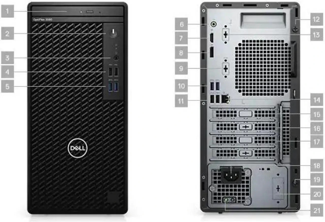 Dell Optiplex 3080 MT Intel Core i7-10700 3.20GHz 32GB RAM 512gb SSD Win 11 Pro