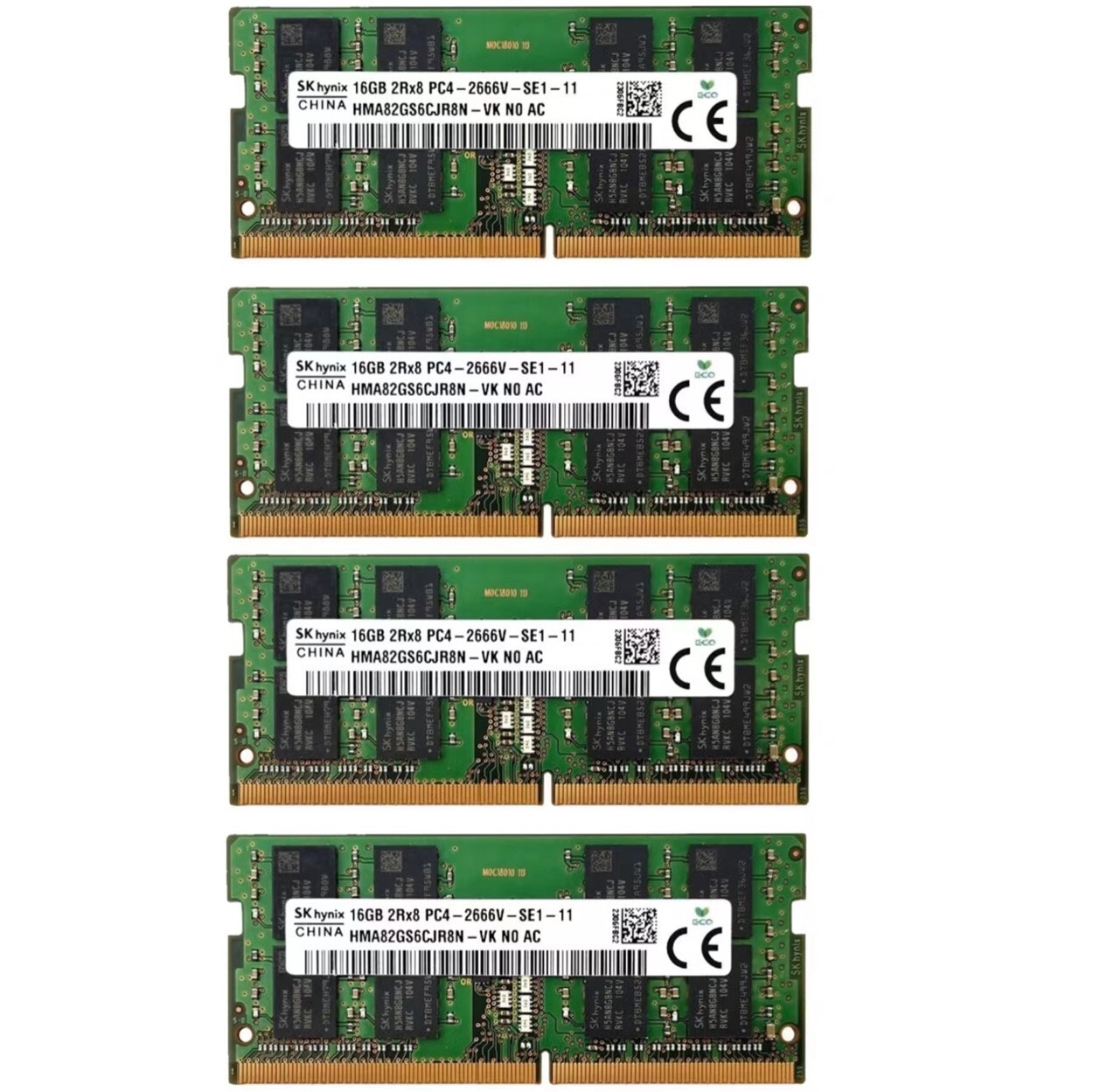 Hynix 64GB (4X16GB) DDR4 2666MHz PC4-21300 2RX8 SODIMM Memory Ram HMA82GS6CJR8N