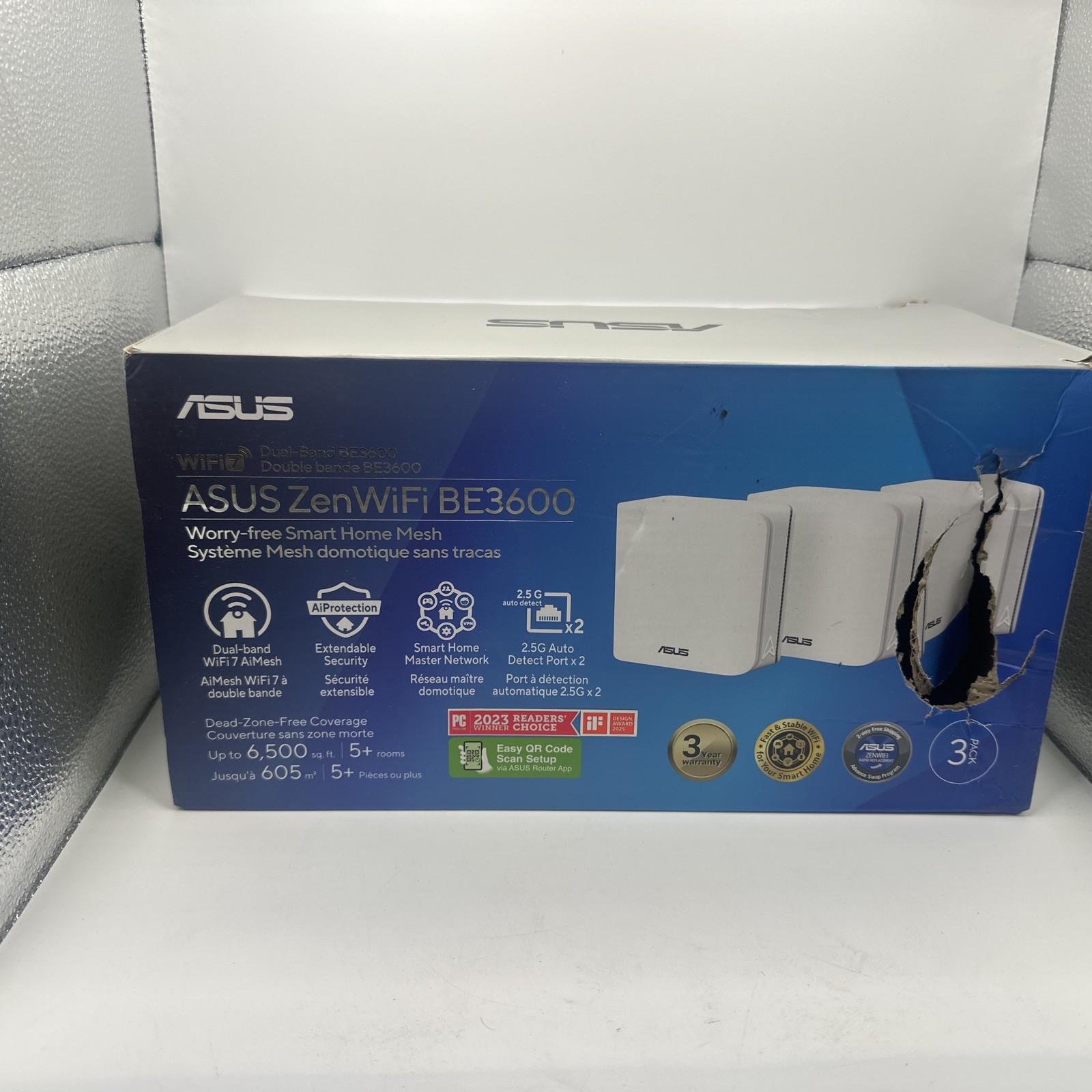Asus ZenWifi BD4 Dual Band BE3600 2 Pack Smart Home Mesh Wifi 7 Open Box
