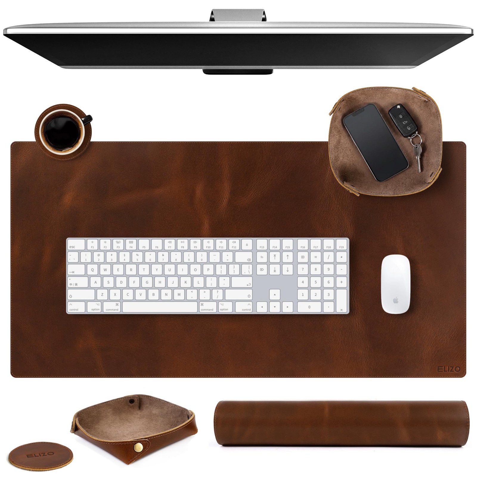 Genuine Leather Desk Pad Large 32x16 Mouse Pad Computer Blotter Mat