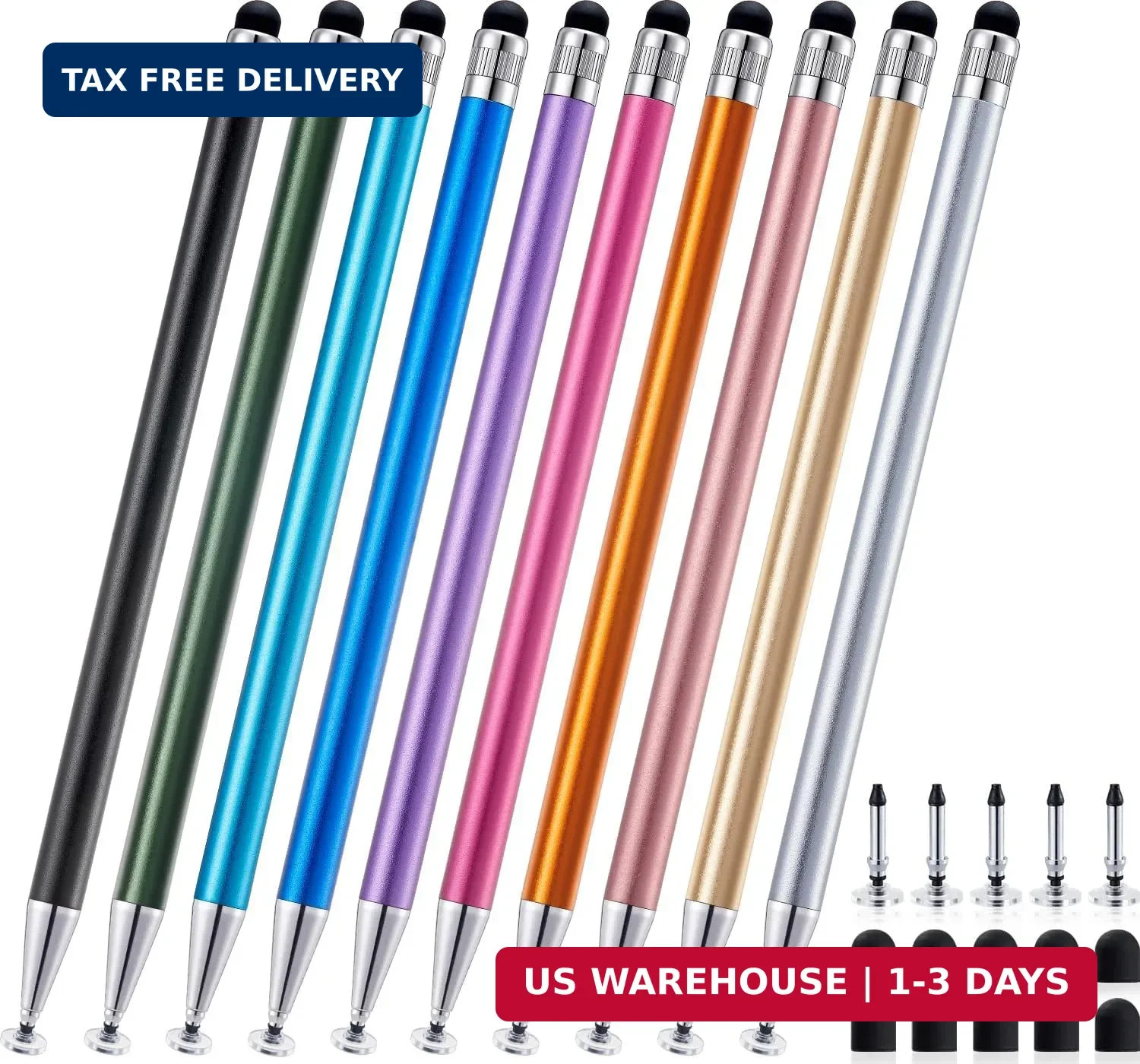 LINFANC 10Pcs 2-in-1 Stylus Pen for Touchscreen Stylus Pen for iPad Pencil