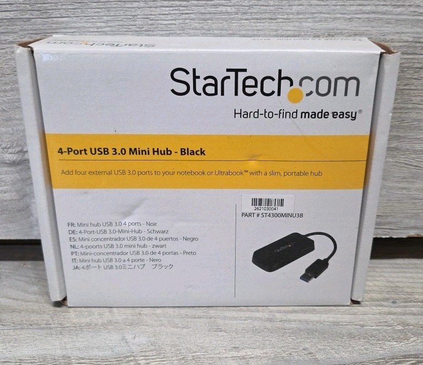 StarTech ST4300MINU3B 4-Port USB 3.0 Mini Hub - Black - NEW B2