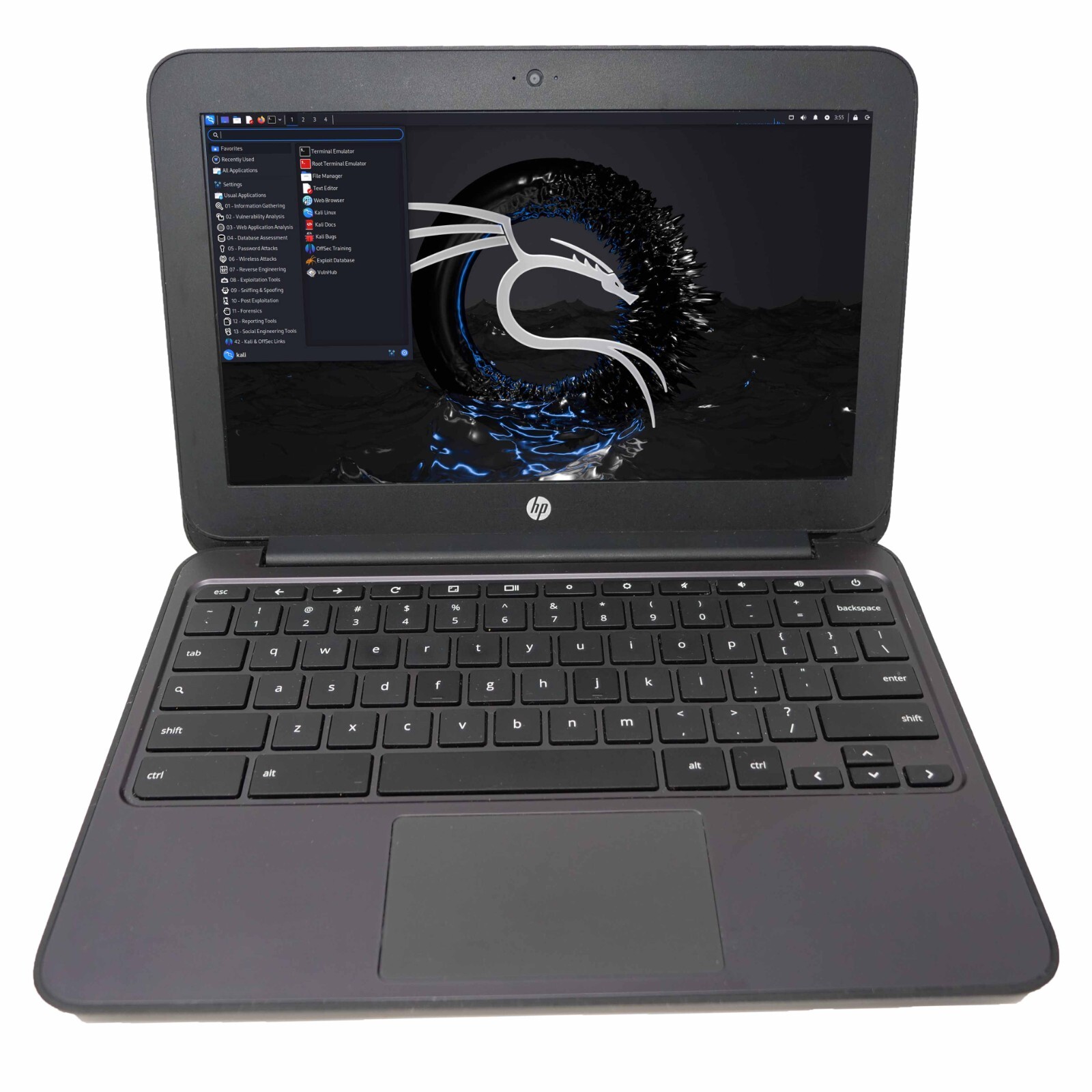 Kali Linux Netbook Laptop HP 11.6"  Intel 2.16 GHz 4GB RAM 16GB SSD USB Bumper-B