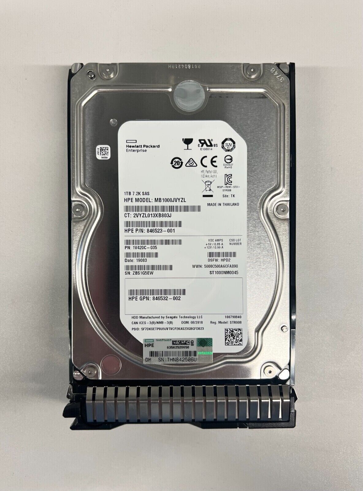 For HPE 1TB 846612-001 846524-B21 7.2K 12G SAS LFF 3.5" MDL SC HDD Hard Drive