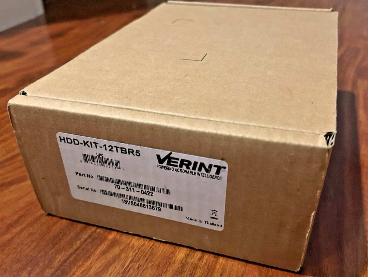 Verint HDD-KIT-12TBR5 Hard Drive Kit, New & Sealed