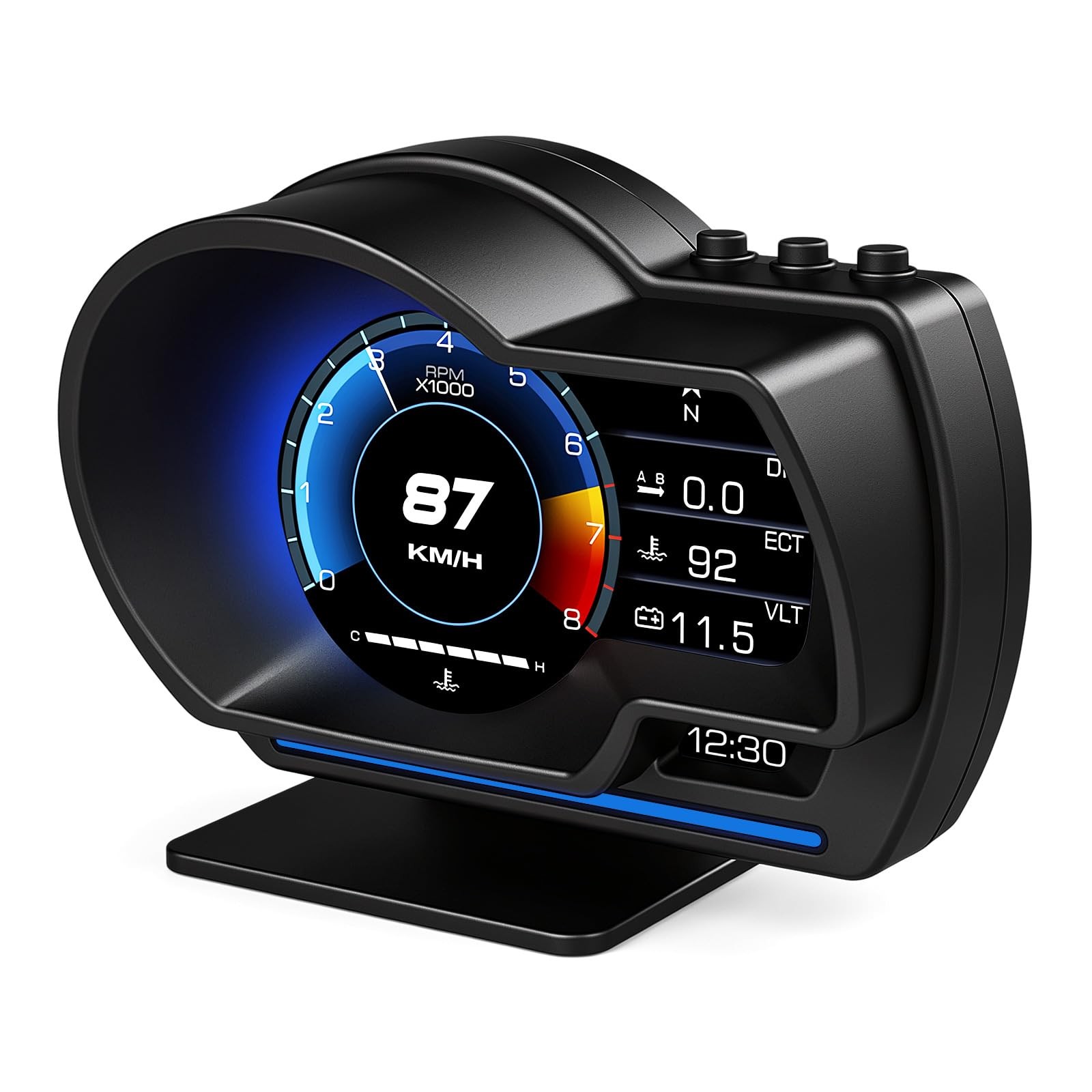 JAFOWSEY OBD2 Speedometer Gauge Display All in One 2 Mode for Gas Car 2008+