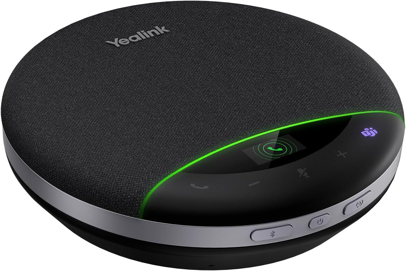 Yealink Bluetooth Speakerphone SP96 Support Daisy-Chain 26H Talk Time Teams Cert