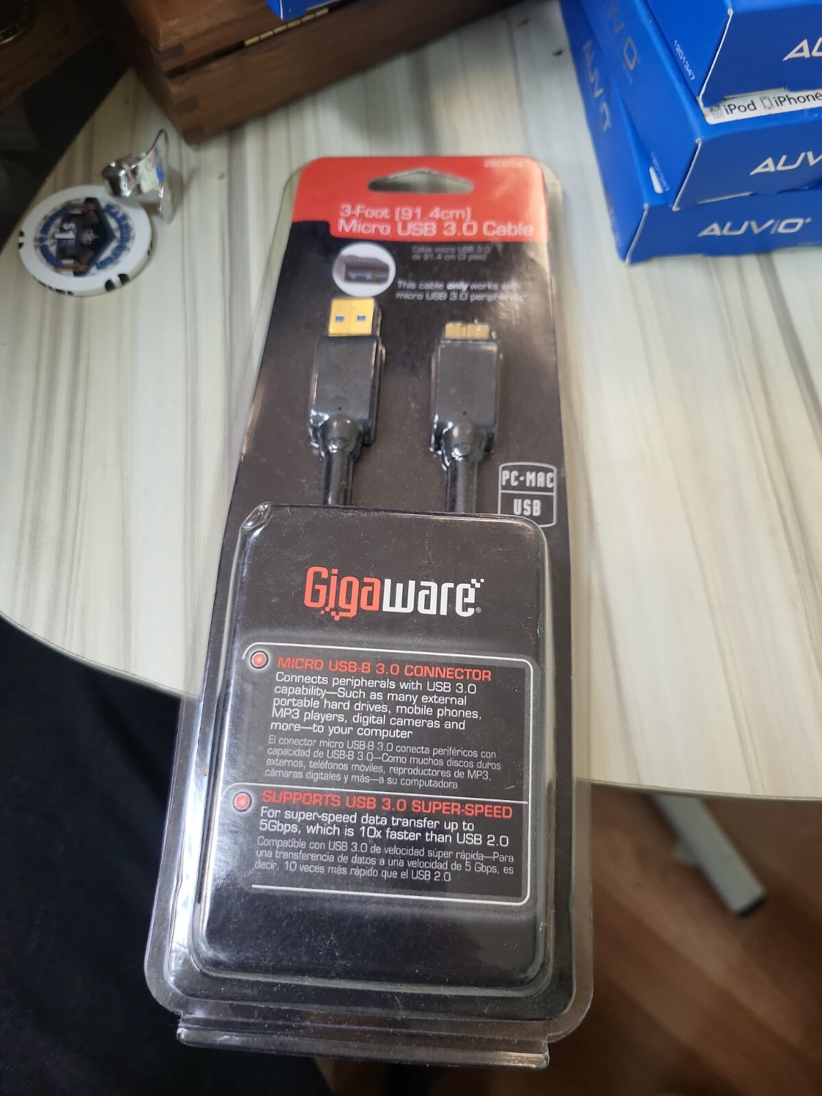GIGAWARE 3-FOOT (91.4 cm) MICRO USB 3.0 CABLE PC or MAC-2602583