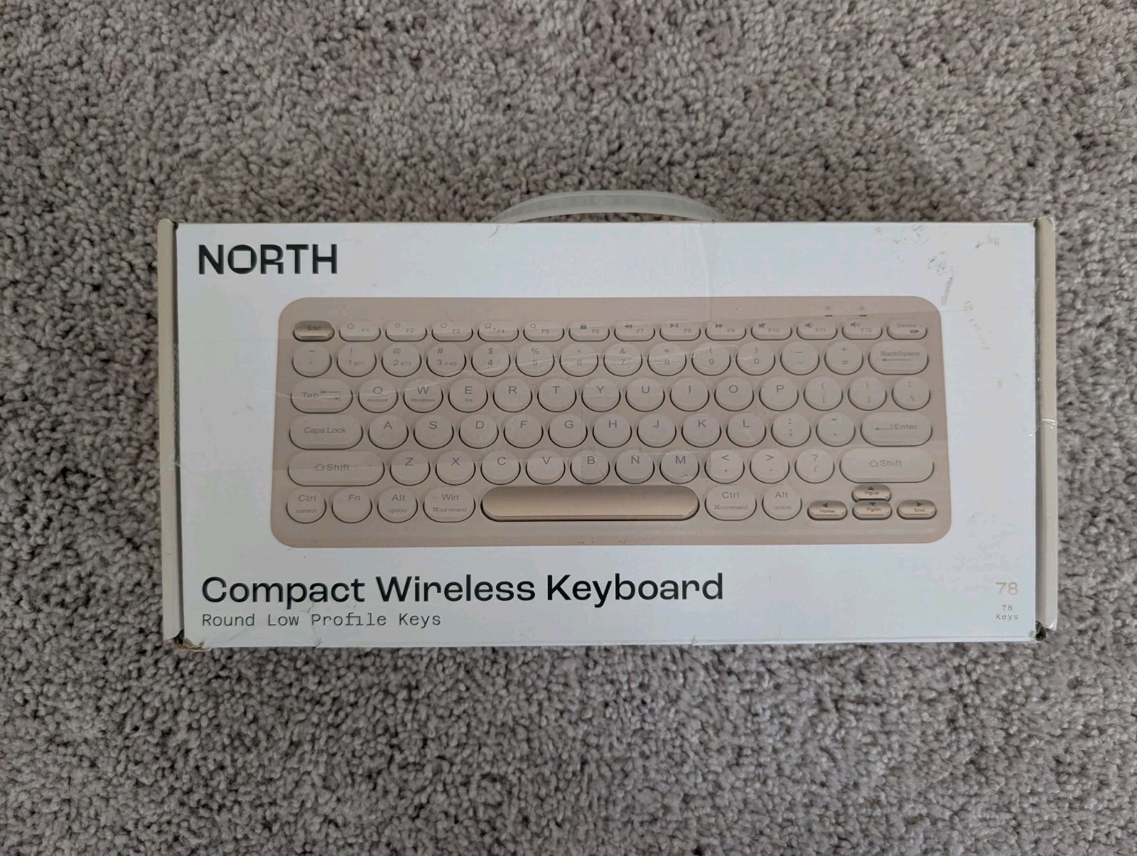 North Wireless Keyboard Compact Pebble Keys Cream + Gold NIB Open Box