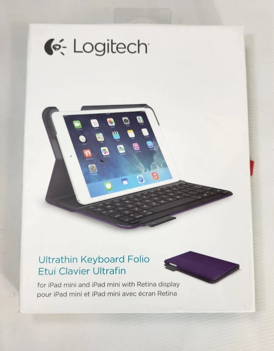 Logitech Ultrathin Keyboard Folio for Tablet / iPad Mini-Purple Case 