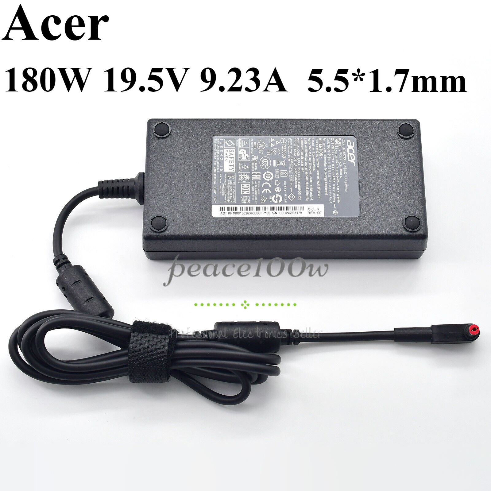 Genuine 19.5V 9.23A 180W A17-180P4A for Acer Nitro 5 AN515-55-56S8 N20C1 Charger