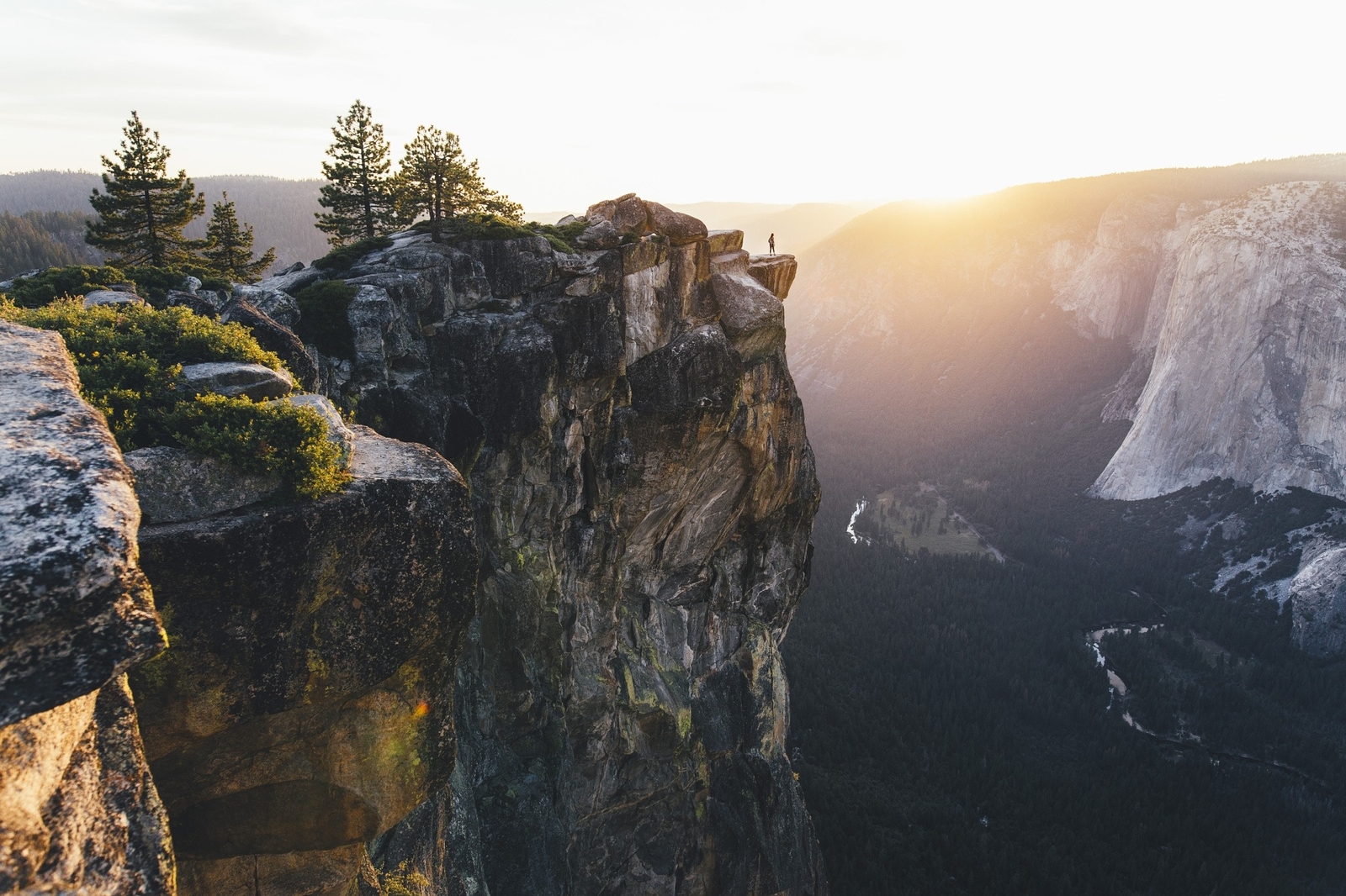 Landscape nature yosemite national park sunset cliff Custom Gaming Mat Desk