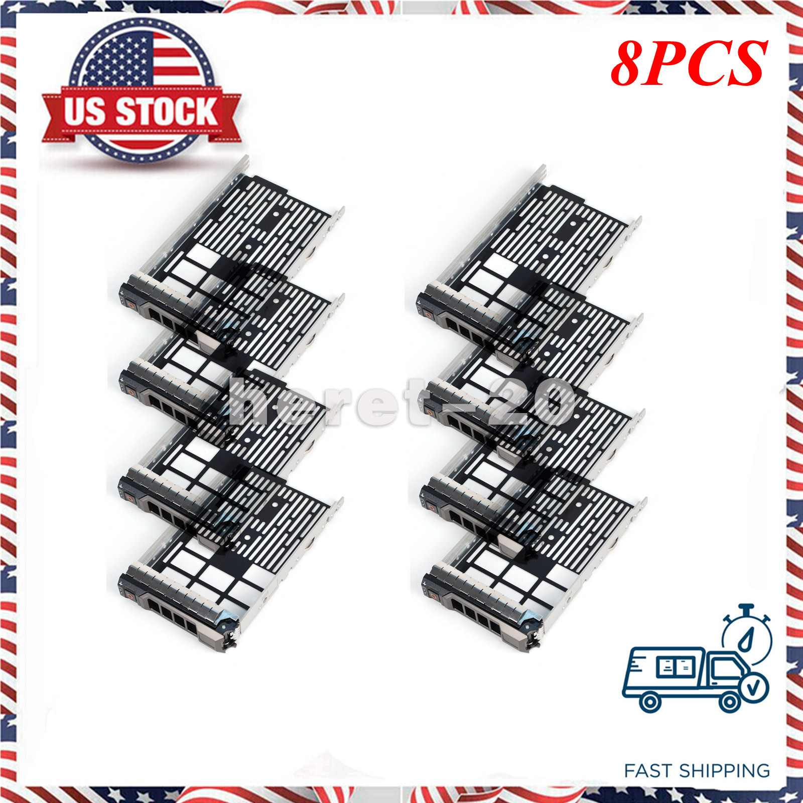 8PCS For Dell 3.5" KG1CH SATA SAS Hard Drive Tray Caddy R430 R530 R630 R730 T310