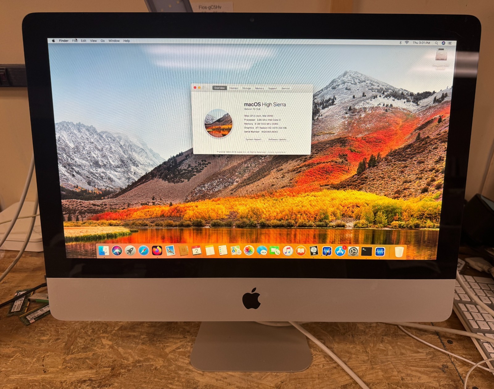 Apple iMac 21.5-inch July 2010 3.06GHz Intel Core i3 (MC508LL/A) w/ORIGINAL BOX