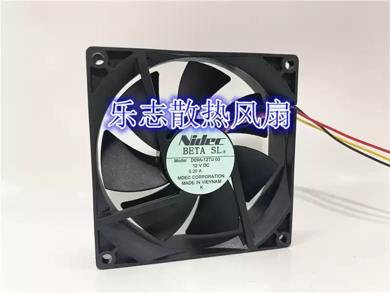 1PCS Nidec BETASL D09A-12TU 03 12V 0.20A 9025 3-Wire Inverter Cooling Fan