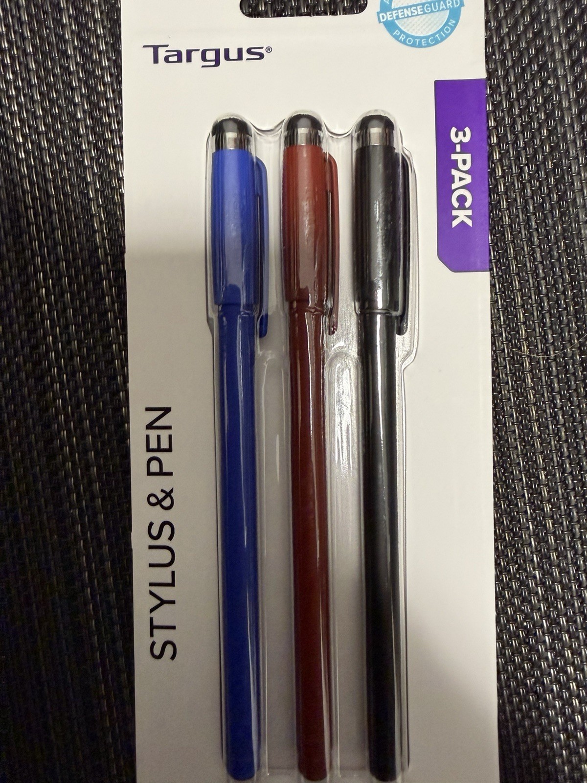 Targus AMM0601TBUS Antimicrobial Stylus & Pen (3 Pack) -  Black, Red, Blue