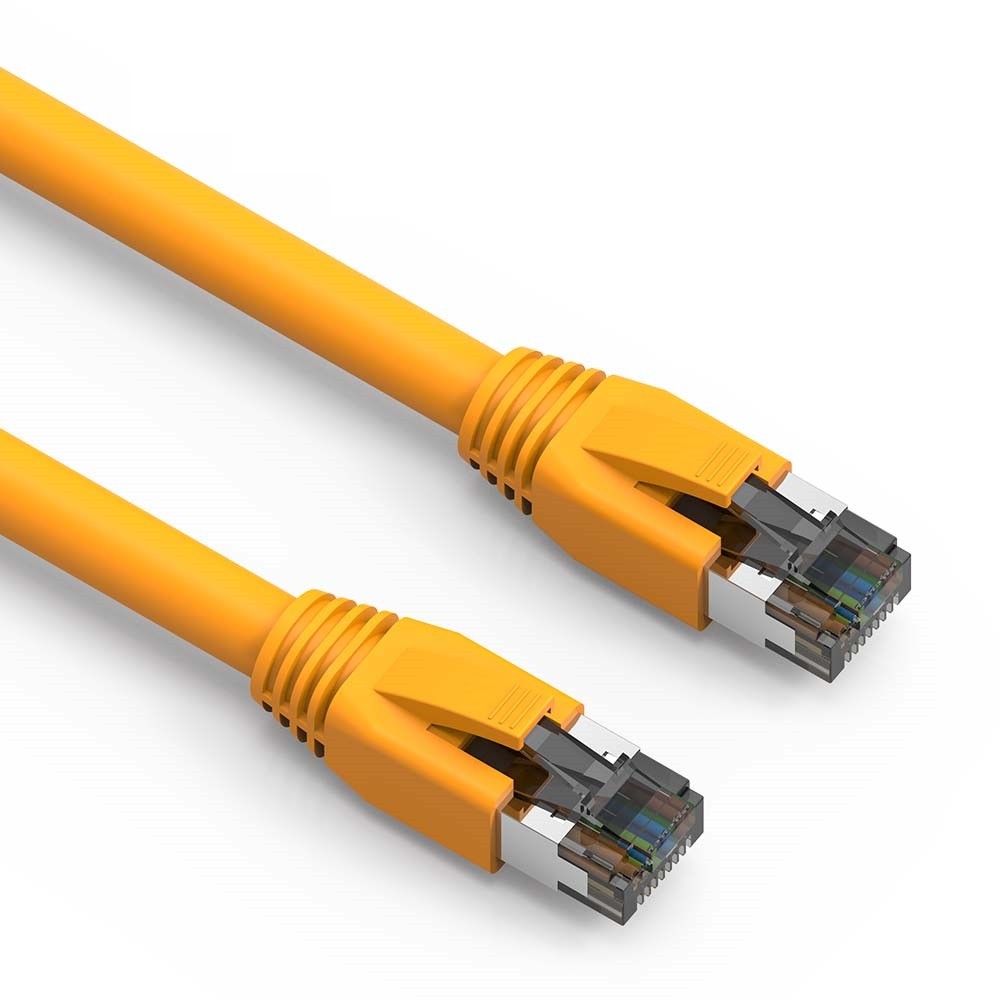 10 Pack of 25Ft CAT8 S/FTP Ethernet Network Cable Yellow 24AWG