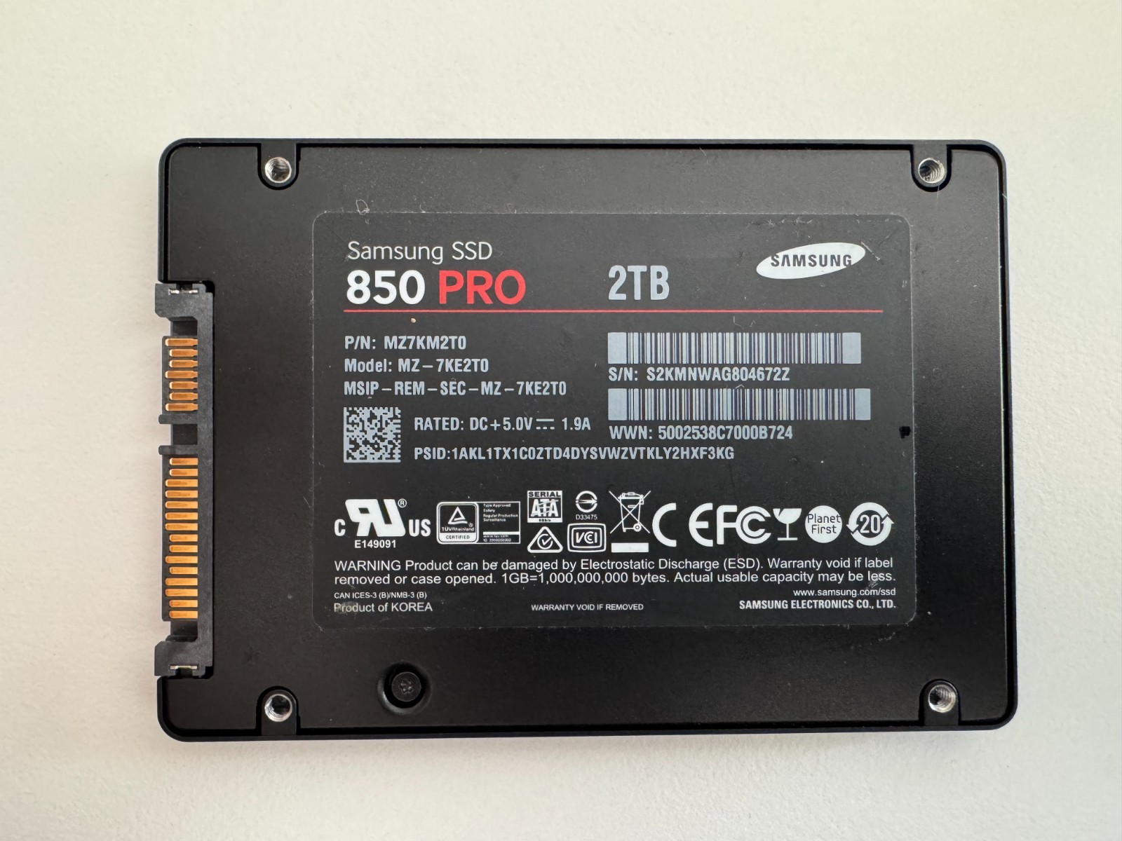 Samsung 850 Pro 2TB SATA III Internal SSD (MZ-7KE2T0)