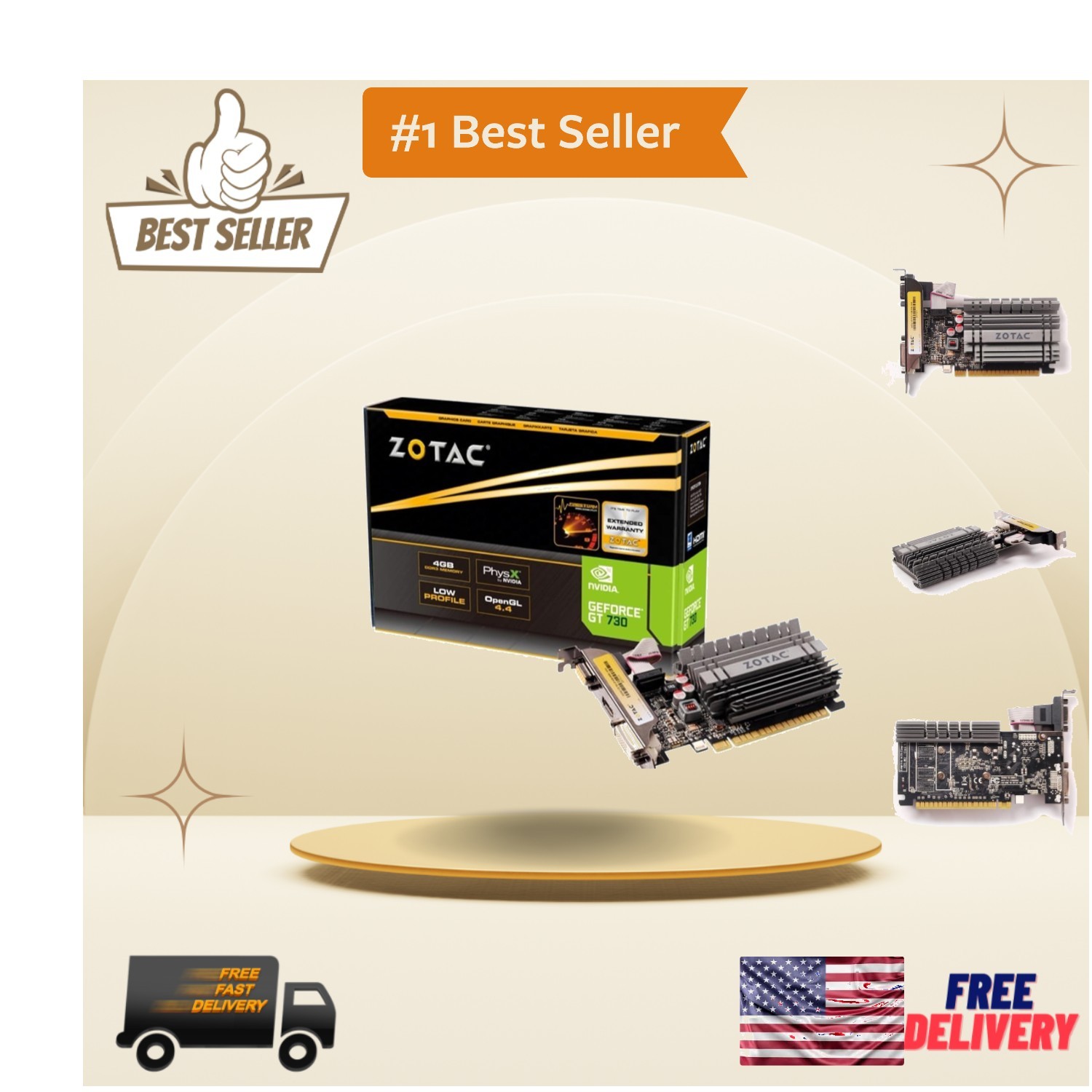Zotac GeForce GT 730 4GB PCI Express Graphics Card - Immersive Audio & Visuals