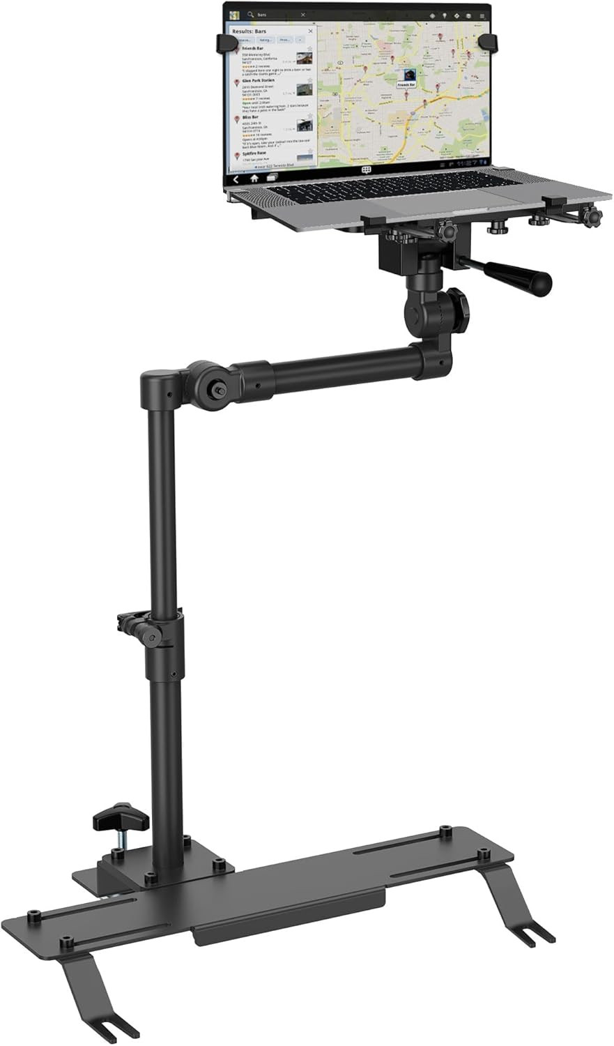 Car Laptop Mount, No-Drill Passenger Seat Laptop Stand with Cooling Tray for up