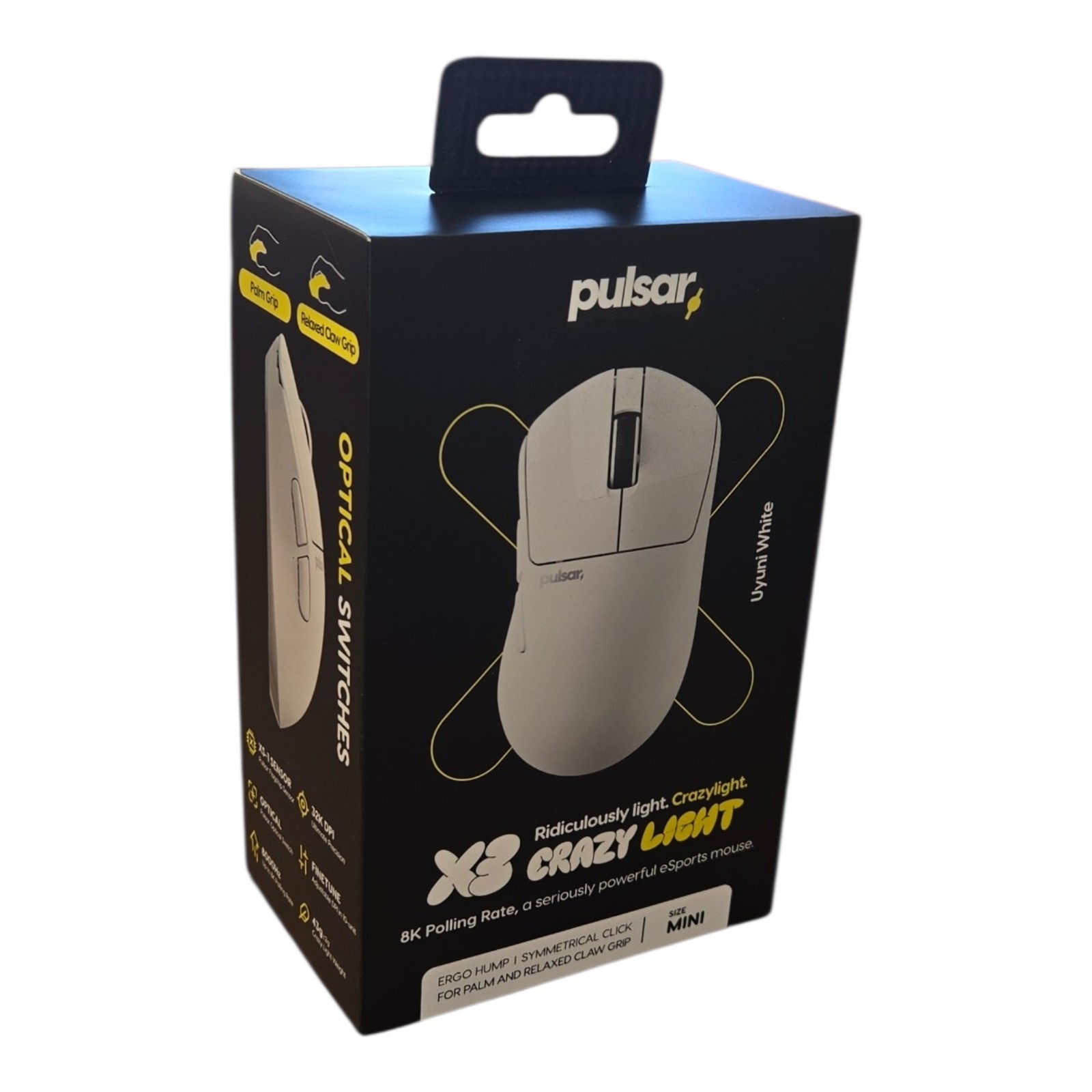 Pulsar Gaming Gears X3 Crazylight Wireless Gaming Mouse, Mini, Uyuni WhiteUltra