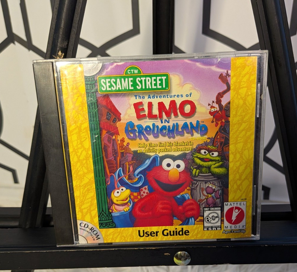 Mattel Vintage Sesame Street Elmo in Grouchland CD-ROM w/ User Guide Win/Mac