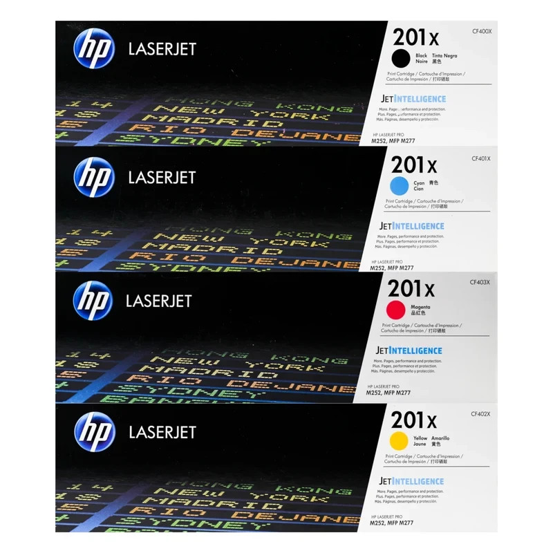 HP 201 LaserJet Toner Cartridges - Black, Cyan, Magenta, Yellow, Pack of 4...