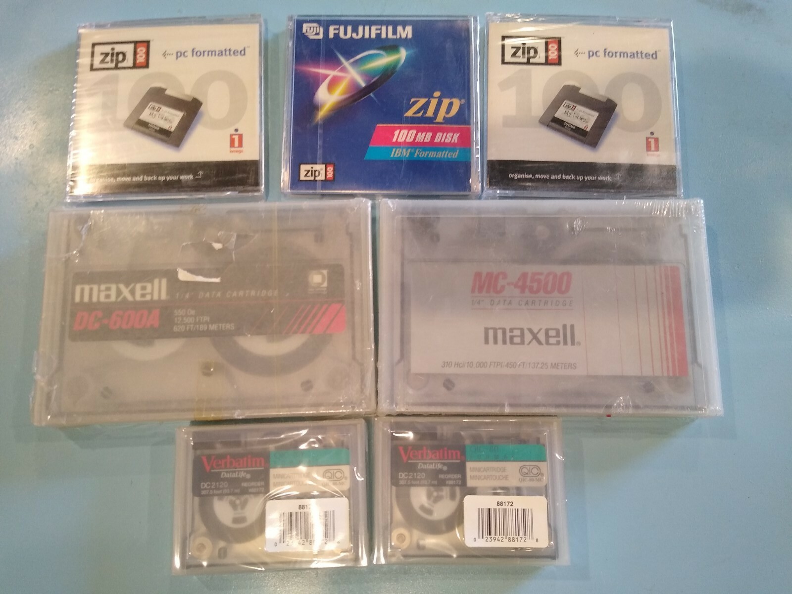 NOS New Sealed Data Cartridge Disk Lot MC-4500 1/4" DC-600A 100mb Zip DC2120