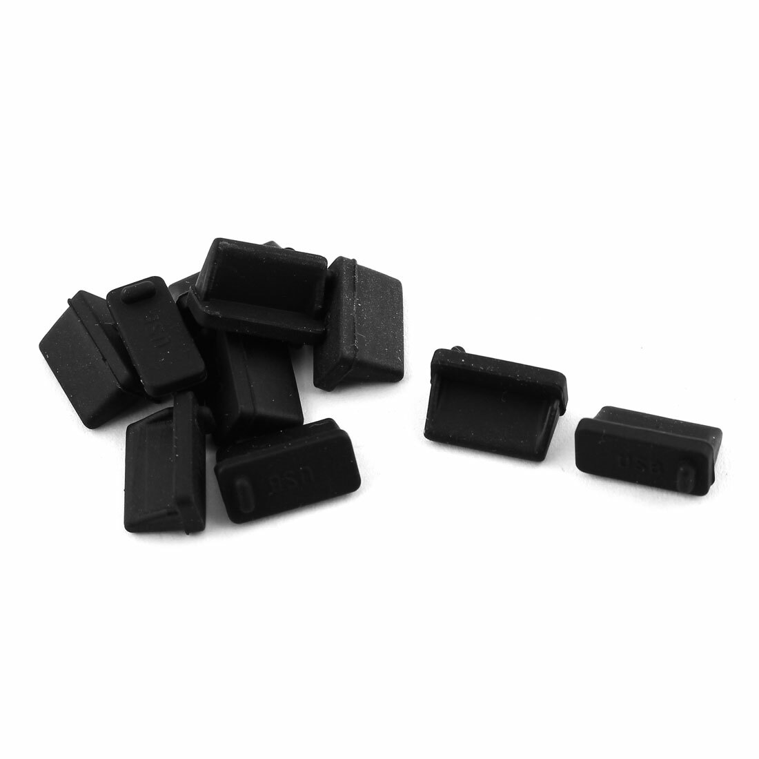 Computer USB 2.0 Female Port Dust Dustproof Cover Cap Protector Black 10 Pcs