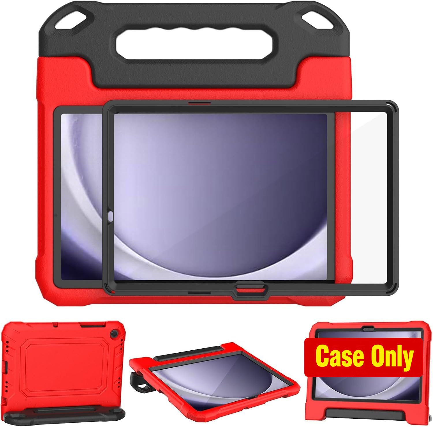 Kids Case for Tab A11 Plus 11", Red & Black, Lightweight, Shockproof