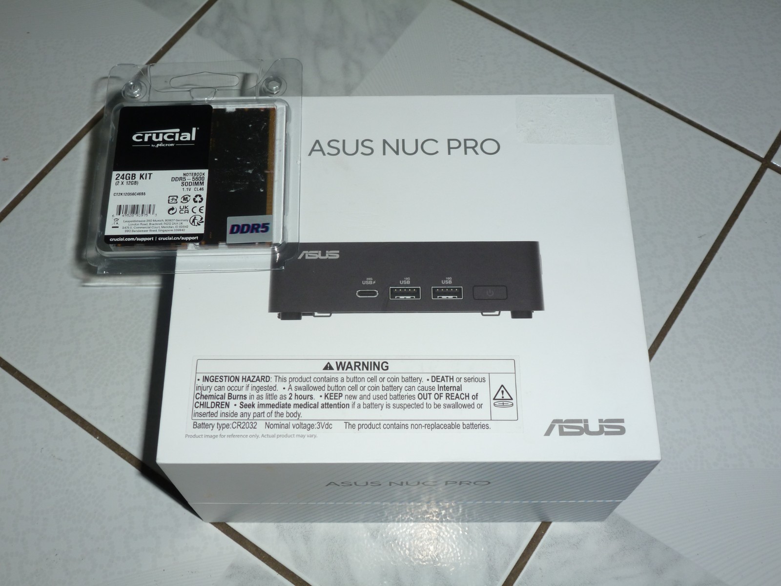 ASUS NUC 14 Pro RNUC14RVKI30000UI Slim Barebone Kit + 24GB DDR5 Bundle - NEW