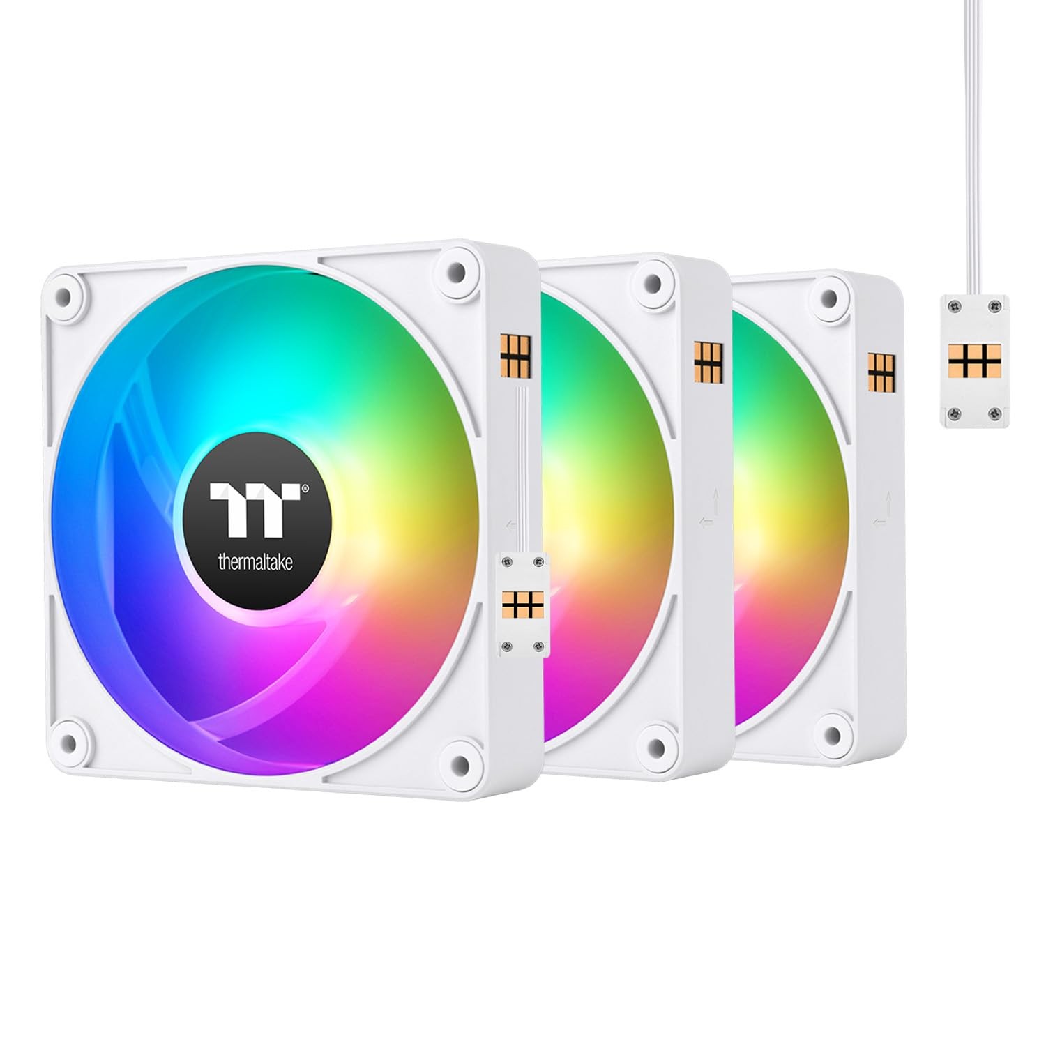 Thermaltake CT120 EX ARGB Sync PC Cooling Fan White (3-Fan Pack), Magnetic,