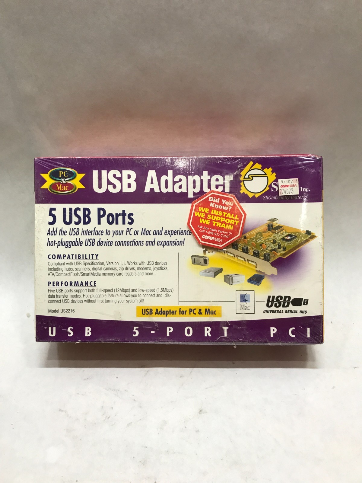 NIB Sealed SIIG US2245 USB 2.0 Adapter 5-Port Host Adapter PCI VTG Adapter - DW