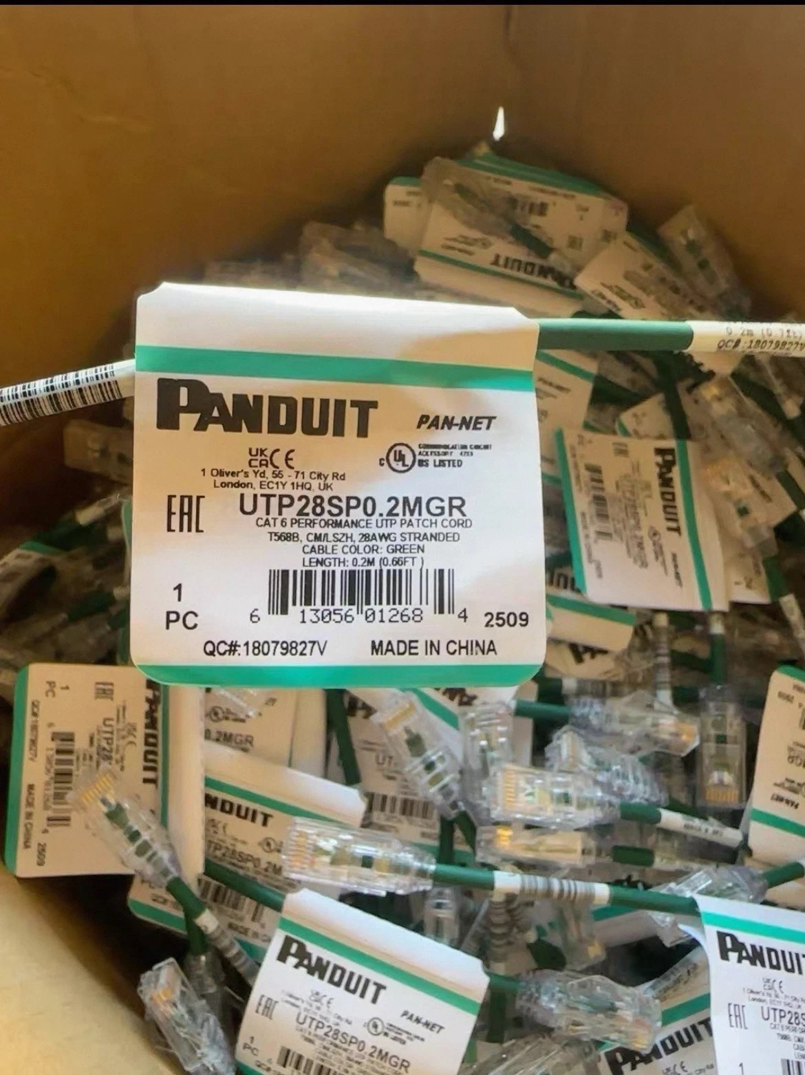 Panduit UTP28SP 0.2M Cat6 Patch jumper Cable Multiple colors fine （Qty10)