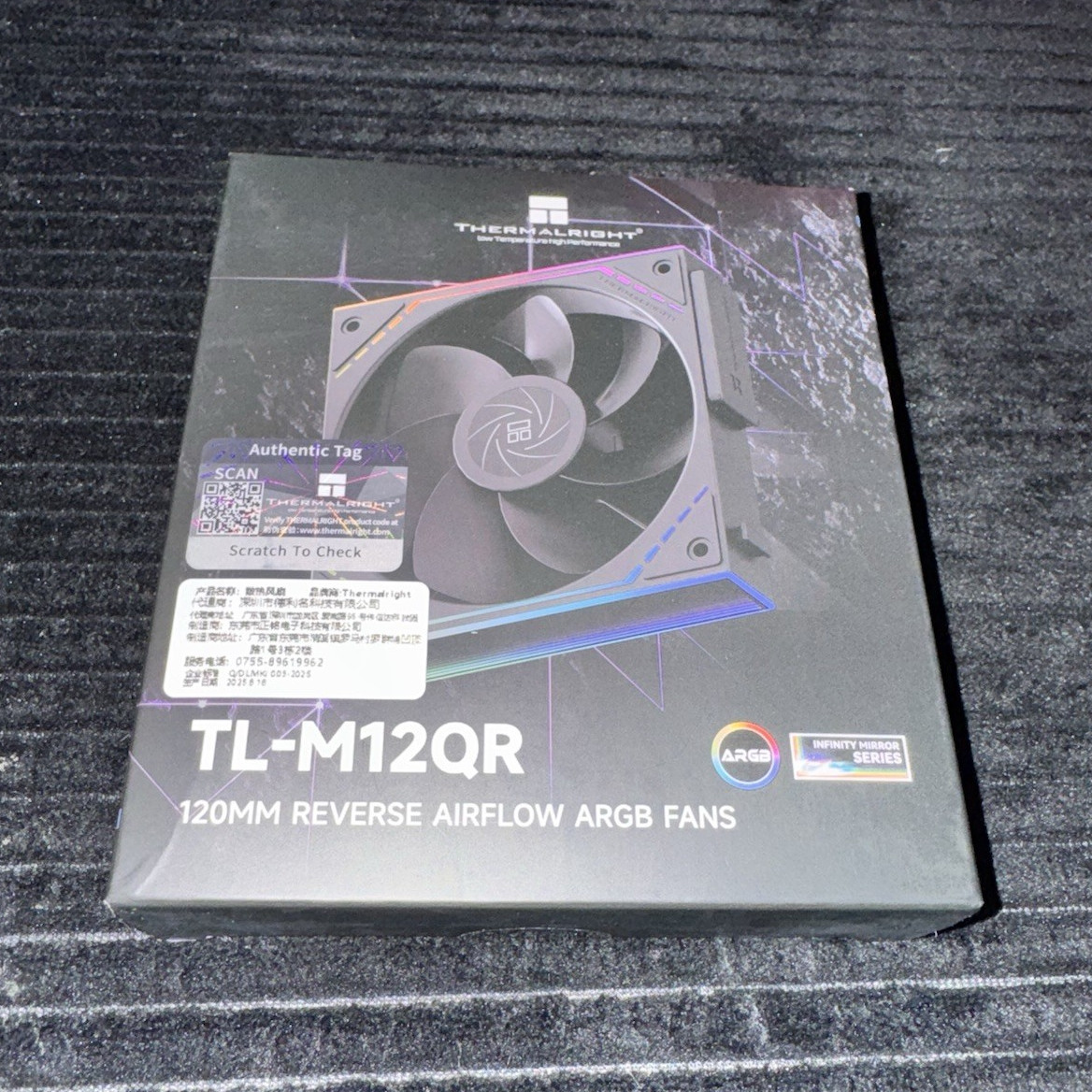 Thermalright TL-M12QR 120mm Reverse Airflow ARGB Case Fan Black 4-Pin