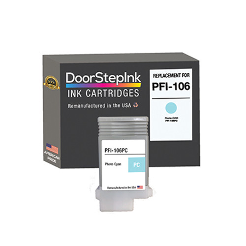 DoorStepInk Compatible Ink Cartridges For Canon PFI-106 Photo Cyan 130ml-USA