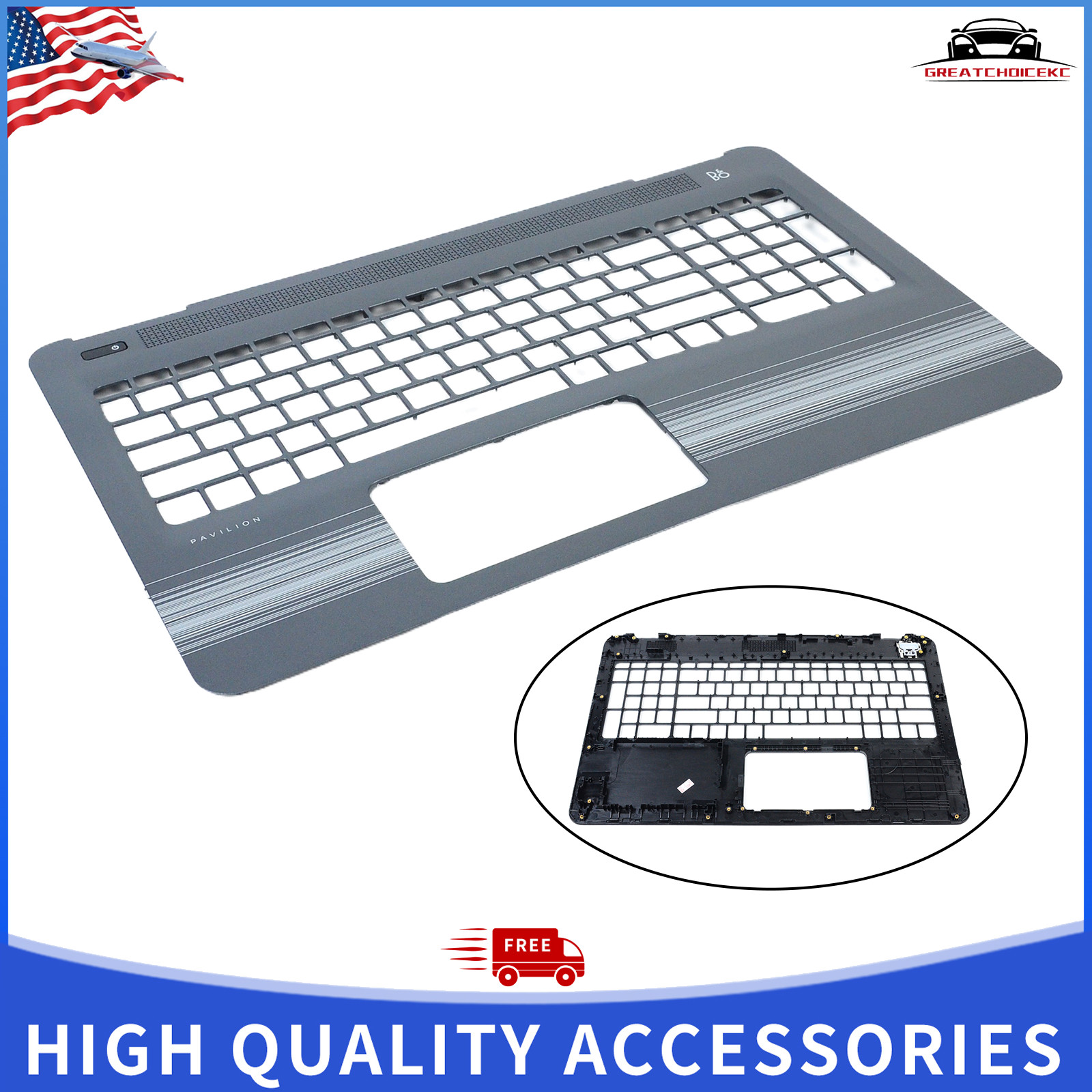 for HP Pavilion 15-au010wm 15-au018wm 15-au020wm 15-au057cl Black Palm Rest