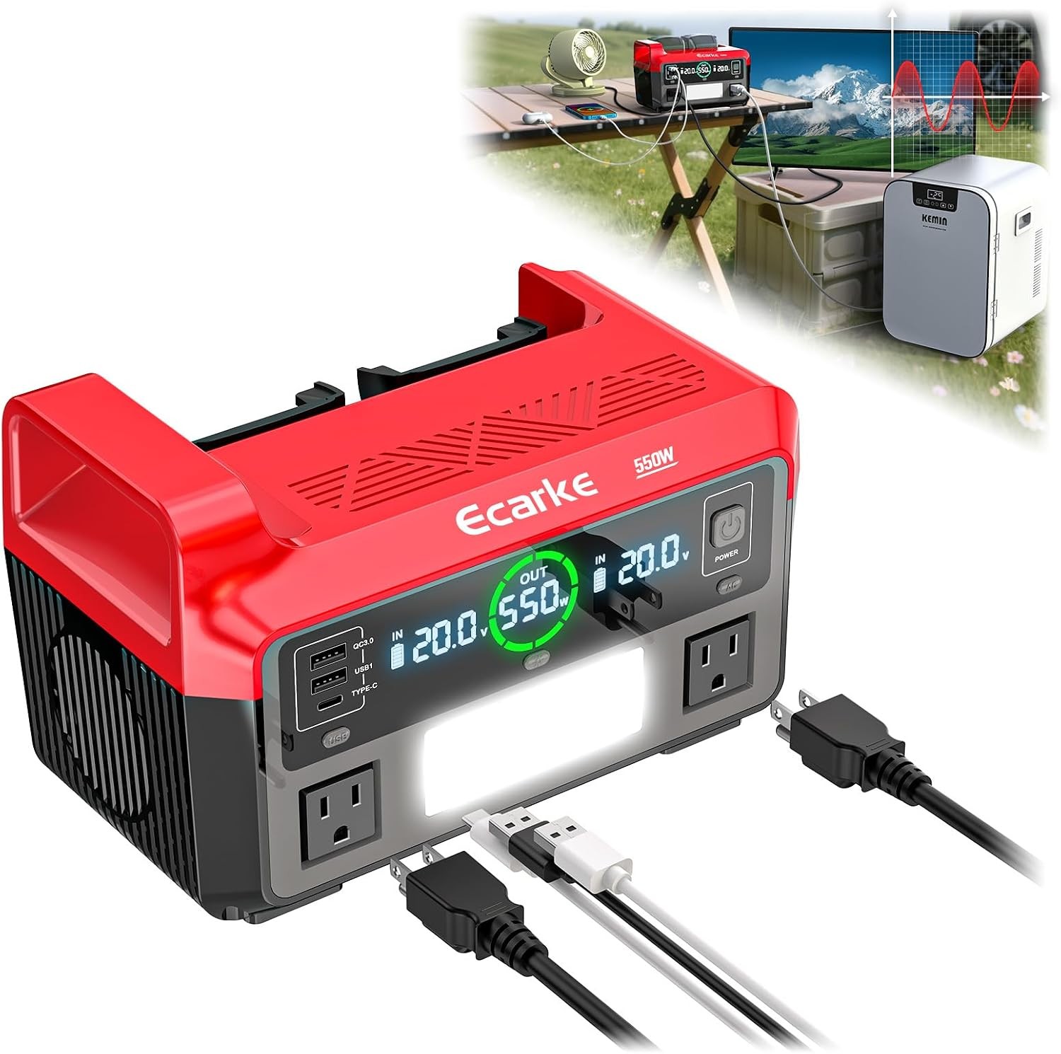 550W Portable Power Inverter for 18V Battery
