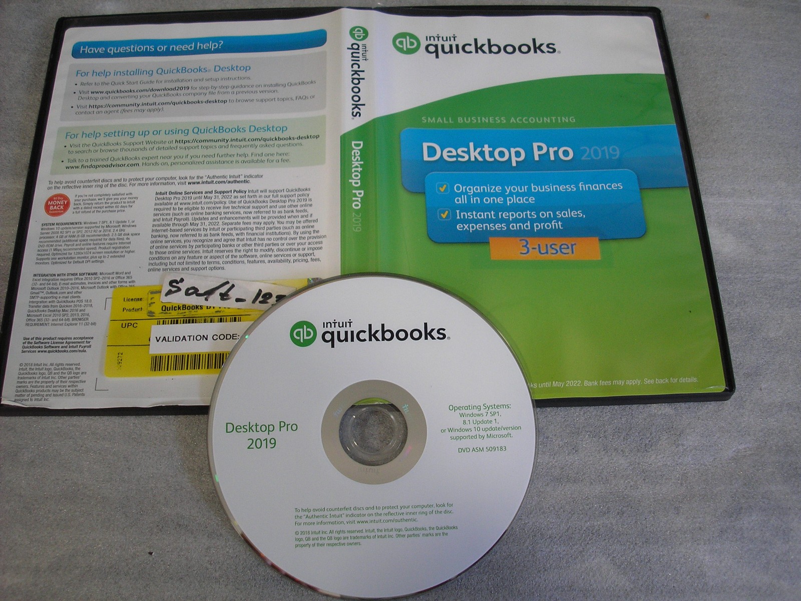 =3 USER VERSION=INTUIT QUICKBOOKS DESKTOP PRO 2019 FOR WINDOWS=PERMANENT LICENSE