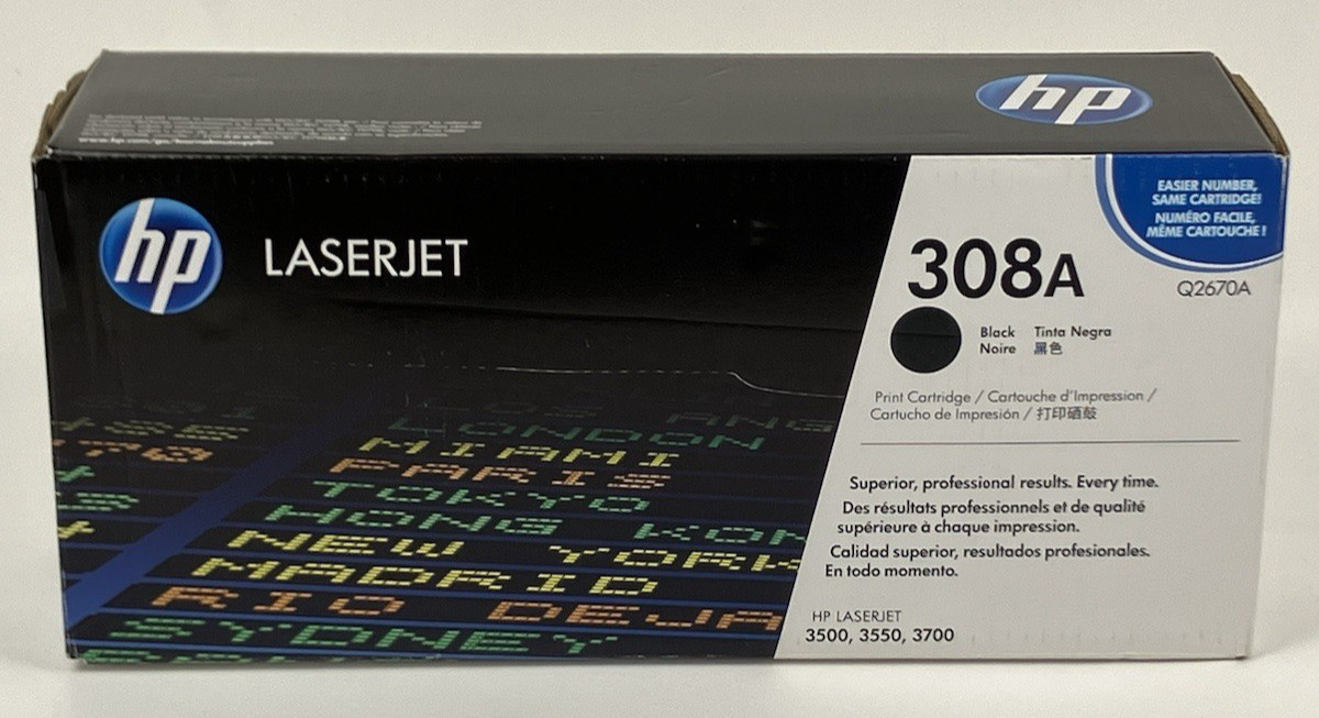 Genuine HP 308A Q2670A Black Toner Cartridge Color LaserJet 3500 3550 3700 NEW