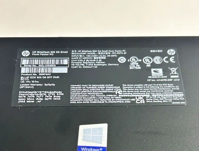 HP EliteDesk 805 g6 small form factory. Ryzen 3 pro, 16gb DDR4, NVIDIA P620
